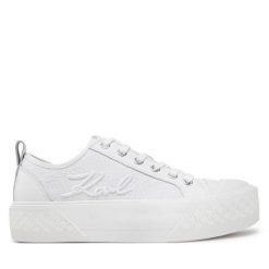 Trampki KARL LAGERFELD. Białe trampki damskie KARL LAGERFELD, bez wzorów, bez zapięcia. Za 589.99 zł.