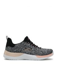 Skechers Sneakersy Break Through 12991/BKCL Szary. Szare obuwie sportowe damskie Skechers, z materiału, bez zapięcia. Za 229.99 zł.