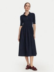 Tommy Hilfiger Sukienka codzienna WW0WW52227 Granatowy Regular Fit. Niebieskie sukienki damskie Tommy Hilfiger, bez wzorów, z bawełny, bez ramiączek. Za 649.99 zł.