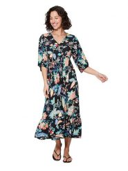 Ipanima Sukienka w kolorze czarnym ze wzorem rozmiar: 38/40. Czarne sukienki damskie Ipanima, bez wzorów, klasyczne, bez ramiączek. Za 78.99 zł.