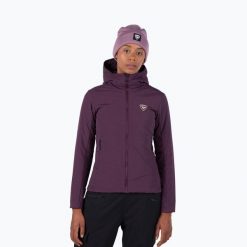 Kurtka ocieplana damska Rossignol Opside Hoodie. Fioletowe kurtki sportowe damskie Rossignol, na zimę, bez wzorów, bez kaptura. Za 899.99 zł.