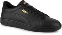 Buty sneakersy sportowe trampki czarne unisex PUMA SMASH 3.0. Czarne trampki damskie Puma, z aplikacjami, z gumy, bez zapięcia. Za 169.00 zł.