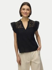 Vero Moda Bluzka Line 10347292 Czarny Regular Fit. Czarne bluzki damskie Vero Moda, m, bez wzorów, z bawełny, bez kołnierzyka, bez ramiączek. Za 119.99 zł.