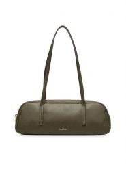 Calvin Klein Torebka Foil Logo Bauletto LV04F3636G Zielony ciemny. Zielone torebki klasyczne damskie Calvin Klein, ze skóry, bez dodatków. Za 489.99 zł.