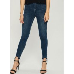 Jeansy skinny z wysokim stanem - Granatowy. Niebieskie jeansy damskie Sinsay. Za 79.99 zł.