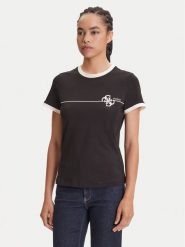 Guess T-Shirt V5YI01 J1314 Czarny Regular Fit. Czarne t-shirty damskie Guess, xs, z aplikacjami, z bawełny, bez kołnierzyka. Za 93.00 zł.