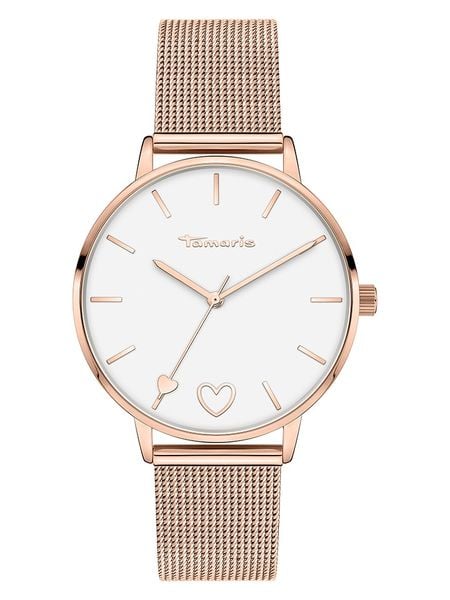 Tamaris Zegarek kwarcowy w kolorze różowozłoto-białym rozmiar: onesize. Białe, analogowe zegarki damskie Tamaris, ze stali. Za 173.99 zł.