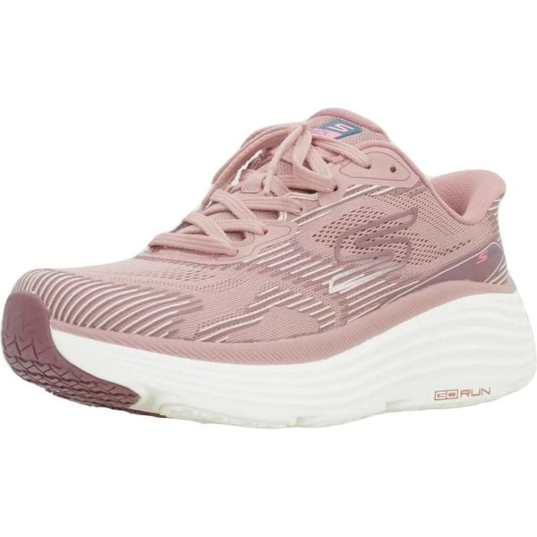 Buty SKECHERS MAX CUSHIONING ENDEAVOUR Rose. Czerwone obuwie trekkingowe damskie Skechers, z syntetyku, bez zapięcia. Za 435.99 zł.