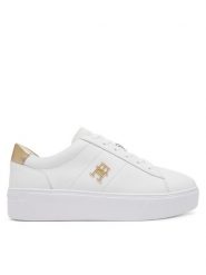 Tommy Hilfiger Sneakersy Platform Court Sneaker Metallics FW0FW08648 Biały. Białe obuwie sportowe damskie Tommy Hilfiger, ze skóry, bez zapięcia. Za 259.99 zł.