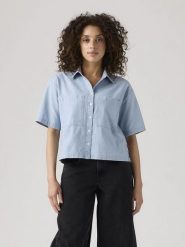 Levi's Koszula w kolorze błękitnym rozmiar: M. Niebieskie koszule damskie Levi's, m, bez wzorów, z bawełny, bez kołnierzyka, bez ramiączek. Za 149.95 zł.
