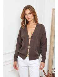 Joséfine Kardigan "Alabess" w kolorze brązowym rozmiar: L. Brązowe kardigany damskie Joséfine, l, bez wzorów. Za 194.45 zł.