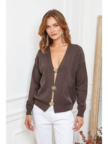 Joséfine Kardigan "Alabess" w kolorze brązowym rozmiar: L. Brązowe kardigany damskie Joséfine, l, bez wzorów. Za 194.45 zł.