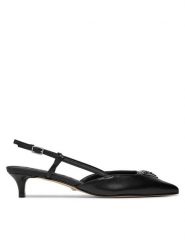 Guess Sandały Jesson FLPJES LEA05 Czarny. Czarne sandały damskie Guess, z aplikacjami, ze skóry, bez obcasa, na słupku, bez zapięcia. Za 309.99 zł.