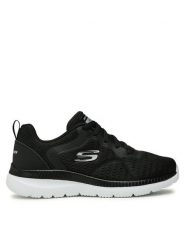 Skechers Sneakersy Quick Path 12607/BKW Czarny. Czarne obuwie sportowe damskie Skechers, z materiału, bez zapięcia. Za 175.00 zł.