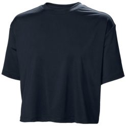 Koszulka damska Helly Hansen Ocean Cropped. Niebieskie koszulki sportowe damskie Helly Hansen, bez wzorów, z materiału, bez ramiączek. Za 206.50 zł.
