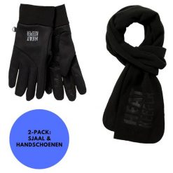 Zestaw termo unisex Szalik/Rękawiczki. Czarne szaliki damskie HEAT KEEPER, na zimę, bez wzorów, z poliamidu. Za 164.54 zł.