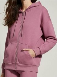 Rozpinana bluza z kapturem basic - fioletowy. Fioletowe bluzy damskie Sinsay, l, bez wzorów, z kapturem. Za 49.99 zł.