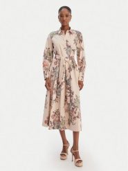 Marella Sukienka koszulowa Formica 2613221161 Beżowy Regular Fit. Brązowe sukienki damskie Marella, bez wzorów, z bawełny, bez ramiączek. Za 1,569.00 zł.