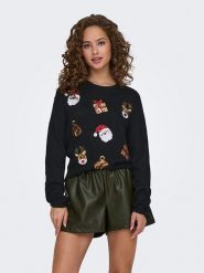 JDY Sweter "Santa" w kolorze zielonym rozmiar: S. Zielone swetry klasyczne damskie JDY, s, bez kołnierzyka. Za 97.51 zł.