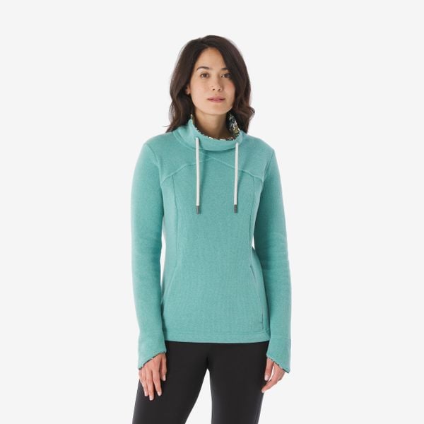 Bluza turystyczna damska Quechua NH100. Zielone bluzy damskie QUECHUA, s, bez wzorów, z bawełny, bez kaptura. Za 109.99 zł.