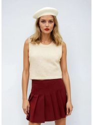 Monki Bezrękawnik w kolorze kremowym rozmiar: XS. Brązowe swetry klasyczne damskie Monki, xs, bez kołnierzyka. Za 41.45 zł.