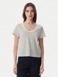 Tommy Hilfiger T-Shirt WW0WW48705 Biały Regular Fit. Białe t-shirty damskie Tommy Hilfiger, l, bez wzorów, ze lnu, bez kołnierzyka. Za 249.99 zł.