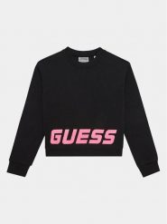 Guess Bluza J3YQ23FL03S Czarny Relaxed Fit. Czarne bluzy dziewczęce Guess, z aplikacjami, z bawełny, bez ramiączek, bez kaptura. Za 339.99 zł.