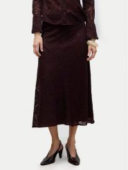 Vero Moda Spódnica midi Urshila 10336946 Bordowy Regular Fit. Czerwone spódnice damskie Vero Moda, m, bez wzorów, z bawełny, midi. Za 299.99 zł.