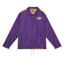 Kurtka wodoodporna Los Angeles Lakers Big Face 5.0. Fioletowe kurtki damskie Mitchell & Ness, s, z aplikacjami, z materiału, bez kaptura. Za 530.75 zł.