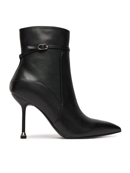 Liu Jo Botki Demi 06 SF5005 P0102 Czarny. Czarne botki damskie Liu Jo, ze skóry, bez obcasa, na szpilce, bez zapięcia. Za 539.99 zł.