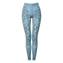 Legginsy sportowe damskie DEEP TRIP Aqua. Niebieskie legginsy sportowe damskie DEEP TRIP, s, bez wzorów, na jogę i pilates. Za 179.00 zł.