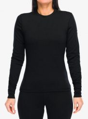 Bluza termoaktywna damska Super.natural Lux Base LS. Czarne bluzy damskie super.natural, l, bez wzorów, z dzianiny, bez kaptura. Za 444.39 zł.