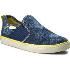 Tenisówki GEOX - J Kiwi B. P J72A7P 0GI54 C0902 Niebieski/Limonkowy. Niebieskie trampki chłopięce Geox, z gumy. W wyprzedaży za 159.00 zł.