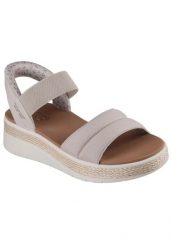 Sandały SKECHERS BOBS SUN RAY Brązowy. Brązowe sandały damskie Skechers, bez wzorów, z materiału, bez obcasa, bez zapięcia. Za 289.99 zł.