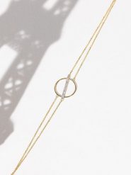 CARATELLI Złota bransoletka "Ofaty" z diamentami rozmiar: onesize. Żółte bransoletki damskie CARATELLI, złote. Za 1,000.99 zł.