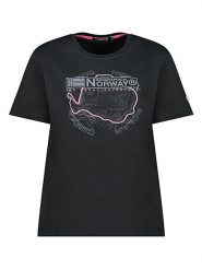 Geographical Norway Koszulka w kolorze czarnym rozmiar: M. Czarne bluzki damskie Geographical Norway, m, bez wzorów, z bawełny, bez kołnierzyka, bez ramiączek. Za 74.63 zł.