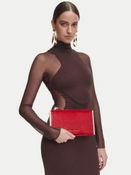 Elisabetta Franchi Torebka BS-11A-67E2-V340 Czerwony. Czerwone torebki wieczorowe damskie Elisabetta Franchi, bez wzorów, ze skóry, bez dodatków. Za 1,459.00 zł.