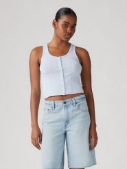 Levi's Top w kolorze błękitnym rozmiar: M. Niebieskie koszulki sportowe damskie Levi's, m, bez wzorów, bez ramiączek. Za 70.90 zł.