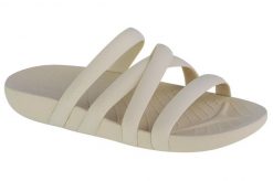 Klapki damskie Crocs Splash Strappy Sandal. Brązowe klapki damskie Crocs, bez wzorów, z materiału, bez obcasa, bez zapięcia. Za 275.00 zł.