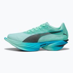 Buty do biegania damskie PUMA Fast-R Nitro Elite 3. Niebieskie obuwie sportowe damskie Puma, bez zapięcia, do biegania. Za 999.99 zł.