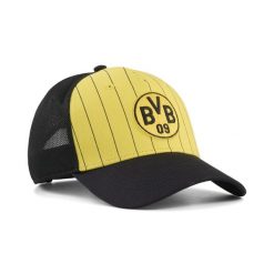Czapka typu trucker Borussia Dortmund KING PUMA. Czarne czapki z daszkiem damskie Puma, na wiosnę, bez wzorów. Za 129.00 zł.
