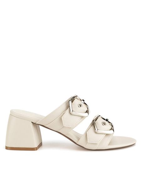 JENNY Klapki CD24022-1 Beżowy. Brązowe klapki damskie Jenny, bez wzorów, z materiału, bez obcasa, bez zapięcia. Za 139.99 zł.