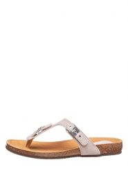 Scholl Skórzane japonki w kolorze szarym rozmiar: 40. Szare klapki damskie Scholl, bez wzorów, z otwartym noskiem, bez obcasa, bez zapięcia. Za 183.59 zł.