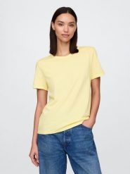 GAP Koszulka w kolorze żółtym rozmiar: XL. Żółte bluzki damskie GAP, xl, bez wzorów, z bawełny, bez kołnierzyka, bez ramiączek. Za 56.93 zł.