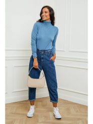 Soft Cashmere Golf w kolorze błękitnym rozmiar: 38/40. Niebieskie golfy damskie Soft Cashmere, bez wzorów, z kaszmiru, bez ramiączek. Za 128.33 zł.