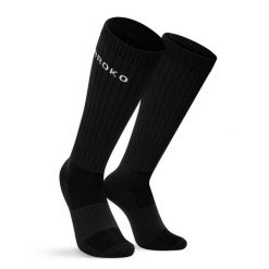 Podkolanówki do gry w padla Padel Siroko Contour Black. Czarne skarpetki damskie SIROKO, bez wzorów, z materiału. Za 65.00 zł.