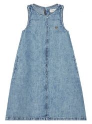 Calvin Klein Jeans Sukienka jeansowa LVCKSJH10G Niebieski Regular Fit. Niebieskie sukienki dziewczęce Calvin Klein Jeans, bez wzorów, z bawełny, bez ramiączek, proste. Za 329.99 zł.