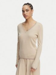 Liu Jo Sweter WA6282 MS49I Beżowy Regular Fit. Brązowe swetry klasyczne damskie Liu Jo, xl, z wiskozy, bez kołnierzyka. Za 389.99 zł.