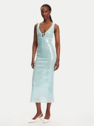BARDOT Sukienka koktajlowa Isha Sequin 59272DB Turkusowy Slim Fit. Niebieskie sukienki damskie Bardot, bez wzorów, z syntetyku, wizytowe, bez ramiączek. Za 519.99 zł.