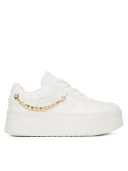 DeeZee Sneakersy AM1123B Biały. Białe obuwie sportowe damskie DeeZee, ze skóry, bez zapięcia. Za 169.99 zł.